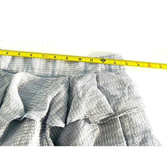 Derek Lam 10 Crosby | Women's Gray Elastic Waist Mini Ruffle Skirt Size 0 - Picture 6 of 9